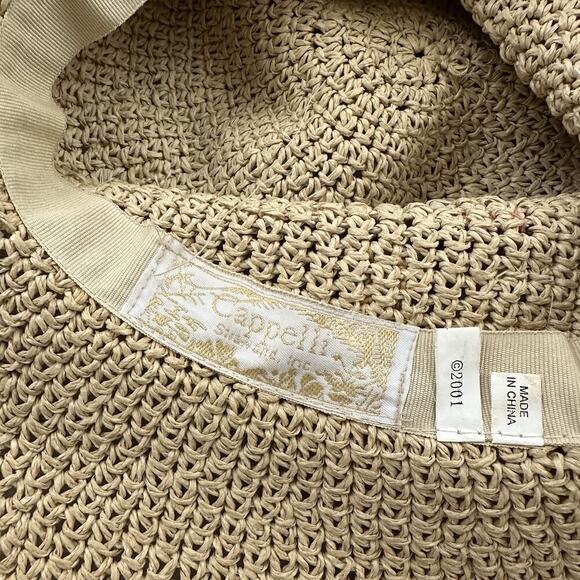 Capelli Womens Vintage Y2k Straw Sun Hat One Size Floral Embroidered Floppy main image 5